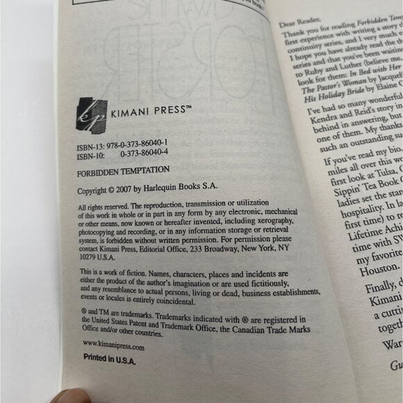 Forbidden Temptation By Gwynne Forster 2007 Paperback Kimani Romance - Picture 7 of 8